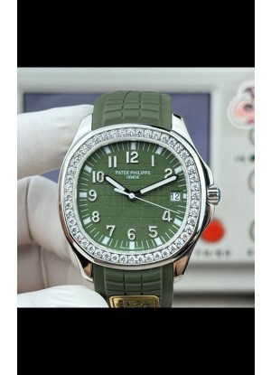Reloj Patek Philippe Aquanaut 5167 con esfera azul, correa, diamantes y bisel, réplica excepcional