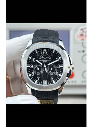 Reloj réplica suizo Patek Philippe Aquanaut 5261 con esfera negra