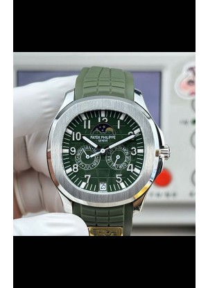 Reloj réplica suizo Patek Philippe Aquanaut 5261 con esfera verde