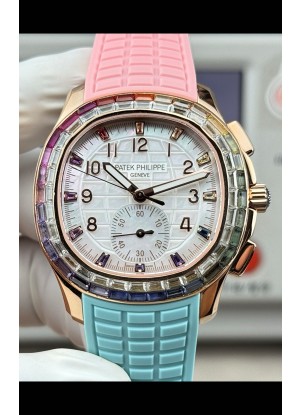 Reloj Patek Philippe Aquanaut 7968 Rose con correa bicolor, réplica exacta
