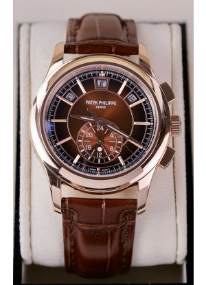 Reloj Patek Philippe 5205 Complications con fase lunar y esfera marrón, superclon