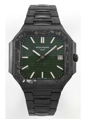 Reloj Patek Philippe Cubitus con caja de carbono y esfera verde, superclon