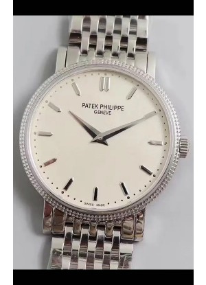 Reloj Patek Philippe Calatrava 5120G Superclon de acero inoxidable con esfera blanca