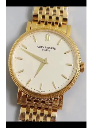 Reloj Patek Philippe Calatrava 5120 Superclon de oro amarillo con esfera blanca