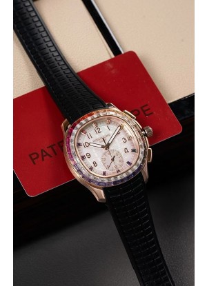 Reloj Patek Philippe Aquanaut 7968 Superclon de oro rosa con correa negra