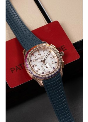 Reloj Patek Philippe Aquanaut 7968 Superclon de oro rosa con correa azul