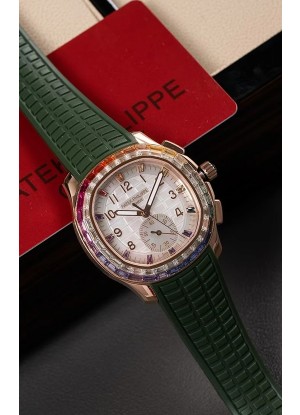 Reloj Patek Philippe Aquanaut 7968 Superclon de oro rosa con correa verde