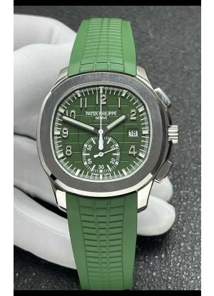 Reloj Patek Philippe Aquanaut 5968 con caja de acero y esfera verde, superclon