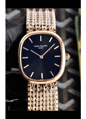 Reloj Patek Philippe Golden Ellipse 5738/1R-001 de oro rosa con esfera negra, superclon