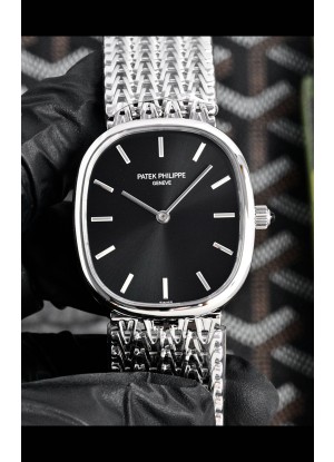 Reloj Patek Philippe Golden Ellipse 5738 con esfera negra, superclon