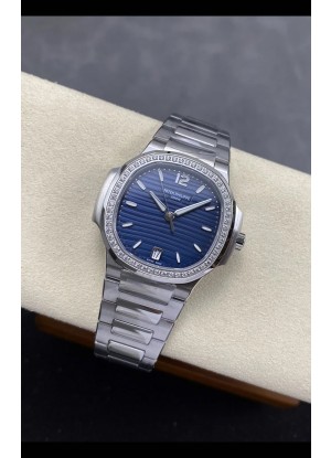 Reloj Patek Philippe Nautilus 7118 de 35 mm con esfera azul y diamantes, superclon