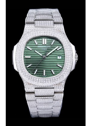 Patek Philippe Superclon Nautilus 5711/1A Edición con diamantes pavé y esfera verde