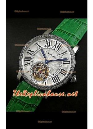 Cartier Calibre turbillón japonés malla verde