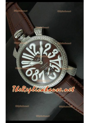 Reloj japonés GaGa Milano Manuale con esfera marrón