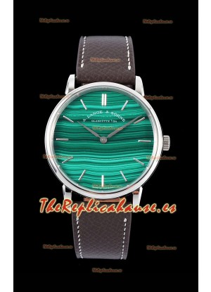 A.Lange & Sohne Saxonia Thin Reloj Réplica Suizo Caja de acero Dial verde