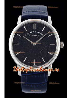 A.Lange & Sohne Saxonia Thin Reloj Réplica Suizo Caja De Acero Dial Azul