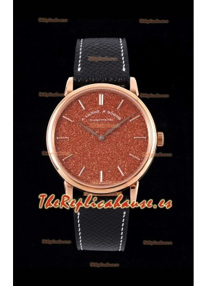 A.Lange & Sohne Saxonia Thin Reloj Réplica Suizo Caja en Oro Rosado Dial Estrellado