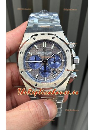 Audemars Piguet Royal Oak Chronograph Dial Gris Correa Acero Reloj Réplica Suizo