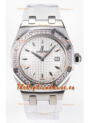 Audemars Piguet Royal Oak 33MM Acero 904L Dial Blanco Cuarzo Reloj Réplica Suizo