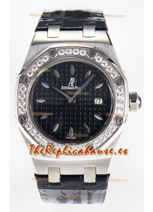 Audemars Piguet Royal Oak 33MM Acero 904L Dial Negro Cuarzo Suizo Reloj Réplica