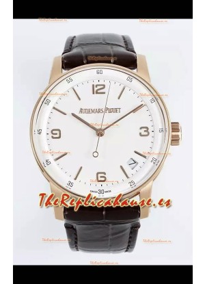 Audemars Piguet CODE 11.59 15210R Reloj Réplica Suizo en Oro Rosado Dial Blanco 41MM