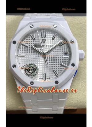 Réplica del Reloj  Audemars Piguet Royal Oak 15500 de cerámica blanca, Superclon