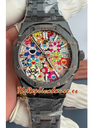 Reloj Audemars Piguet Super Clone Royal Oak de Cerámica Negra con Dial en forma de Girasol