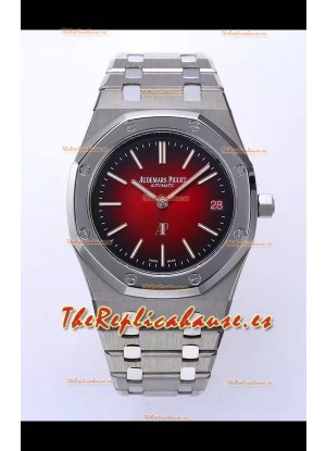 Reloj Audemars Piguet Super Clone Royal Oak extrafino con Dial Rojo