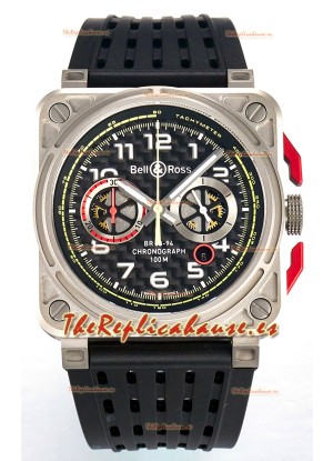 Bell & Ross BR03-94 Titanium Caja Carbono Dial Cronógrafo Reloj Réplica Espejo 1:1