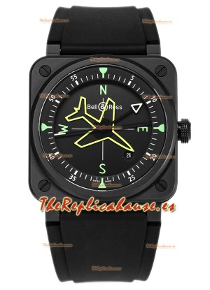 Bell and Ross BR03 Gyrocompass Reloj Revestido PVD Réplica Suiza 41MM