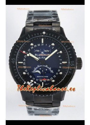 Reloj Blancpain Bathyscaphe Superclone con Caja de Cerámica y Dial Azul.