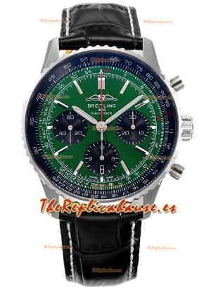 Breitling Navitimer B01 Chronograph 43 Dial Verde - Caja Acero 904L Réplica Suiza Espejo 1:1