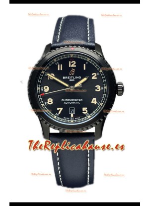 Breitling Navitimer Aviator 8 Automatic 41 Dial NegroBlue Strap Reloj Réplica Suiza Espejo 1:1