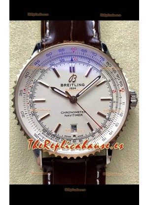 Breitling Navitimer 1 Automatic Reloj Réplica Suizo en Dial Blanco Bisel Oro Rosado