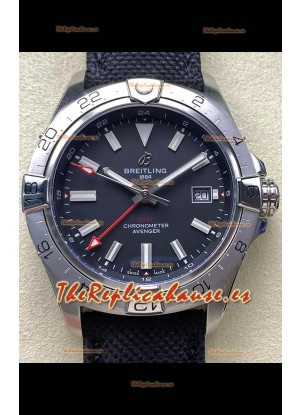 Breitling Avenger GMT Automatic 44 Reloj Réplica Suizo Super Clone 1:1  - Dial Negro 
