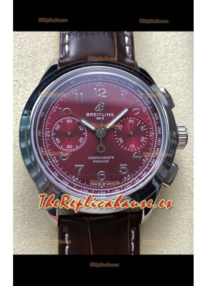 Breitling Premier B01 Chronograph 42 Edition Caja Acero Dial Granate - Reloj Réplica Espejo 1:1