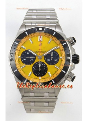 Breitling Chronomat Super Clone B01 42 Reloj Edición Suiza Acero 904L Dial Amarillo