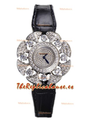 Bvlgari Divas's Edición Dream Reloj Caja en Acero - Bisel pavimentado Diamantes Réplica Suiza