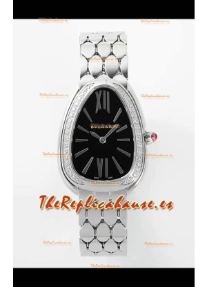 Bvlgari Serpenti Seduttori Edition en Caja Acero Reloj Super Clone Dial Negro