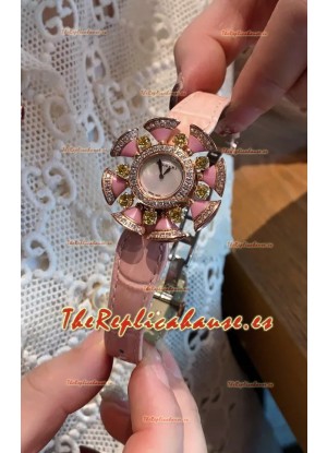 Reloj Bvlgari Edición Divas's Dream en Caja Oro Rosado - Bisel Pavimentado en Diamantes Réplica Suiza