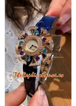 Reloj Bvlgari Edición Divas's Dream en Caja Oro Rosado - Bisel Pavimentado en Diamantes Réplica Suiza