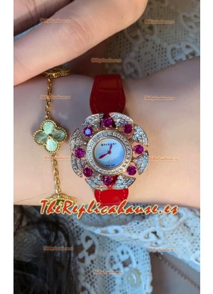 Reloj Bvlgari Edición Divas's Dream en Caja Oro Rosado - Bisel Pavimentado en Diamantes Réplica Suiza