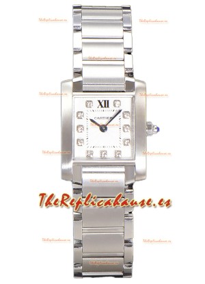 Cartier Tank Francaise Acero Inoxidable Reloj Réplica de Cuarzo Suizo 25.70MM 