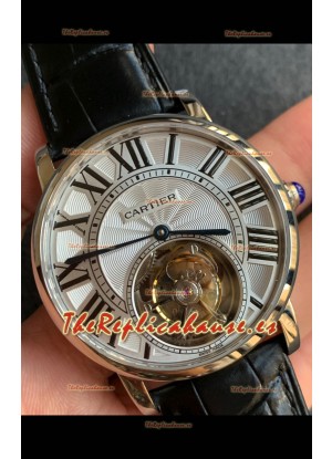 Rotonde De Cartier Flying Tourbillon Reloj Réplica Suizo en Oro Rosado Reloj Super Clone