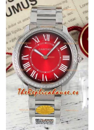 Cartier Ronde Must 36MM Cuarzo Suizo Dial Rojo Reloj Réplica Suizo Espejo 1:1  