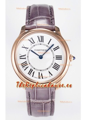 Ronde Louis Cartier Super Clone 36MM  Reloj Oro Rosado en Movimiento de Cuarzo Suizo
