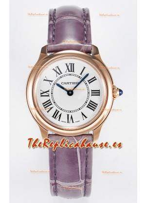 Ronde Louis Cartier Super Clone 29MM  Reloj Oro Rosado en Movimiento de Cuarzo Suizo