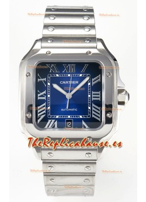 Cartier Santos De Cartier Acero 904L Dial Azul Reloj Super Clone Replica 40MM 