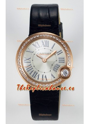 Ballon Blanc De Cartier Reloj Super Clone 30MM en Caja Oro Rosado