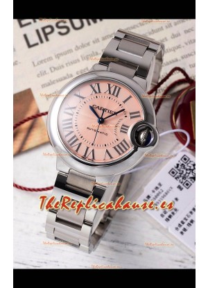 Ballon De Cartier Reloj Suizo Automático Dial Beige Calidad Espejo 33MM en Acero Inoxidable